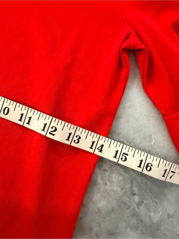 NWOT LRL Lauren Ralph Lauren Size XS Red Boat Neck Cuffed Sleeve Top Cotton - Image 7