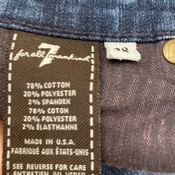 7 For All Mankind The Skinny Jeans Blue Mid Rise Stretch Denim Size 28 - Image 6