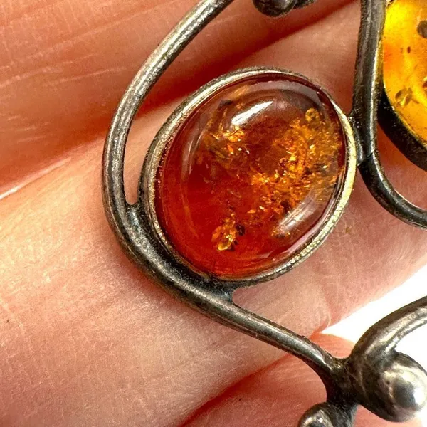 Sterling silver Baltic amber pendant Silver - Image 11