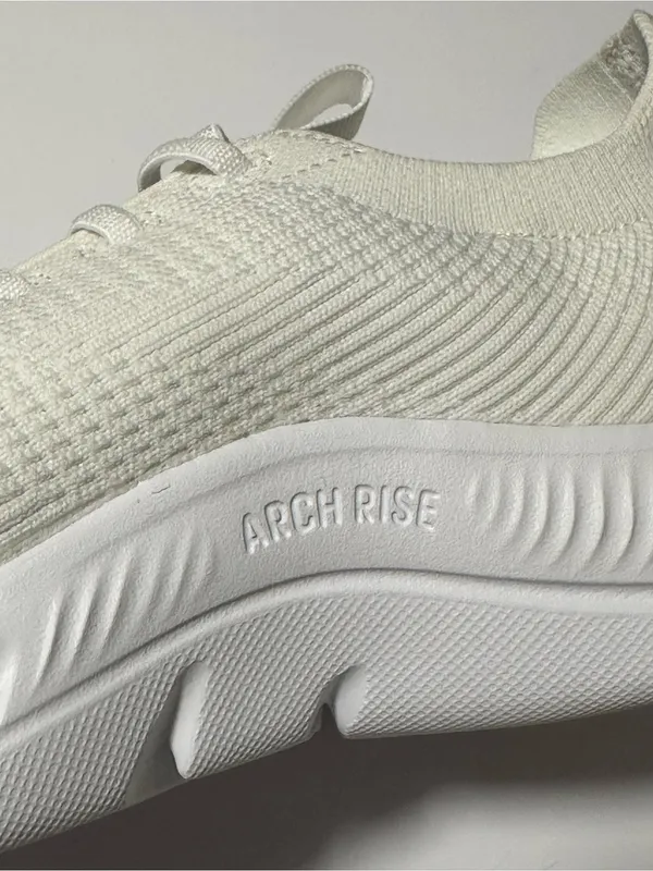 adidas Women’s White Knit Athletic Sneakers - Cloudfoam Flex - Image 3