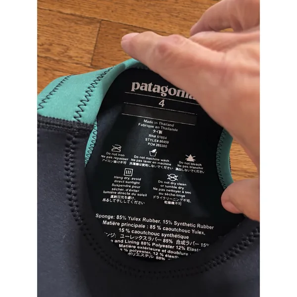 Patagonia Women's Yulex Shorty Wetsuit 4 Camo Green Black Spring Suit 86459 - Image 7