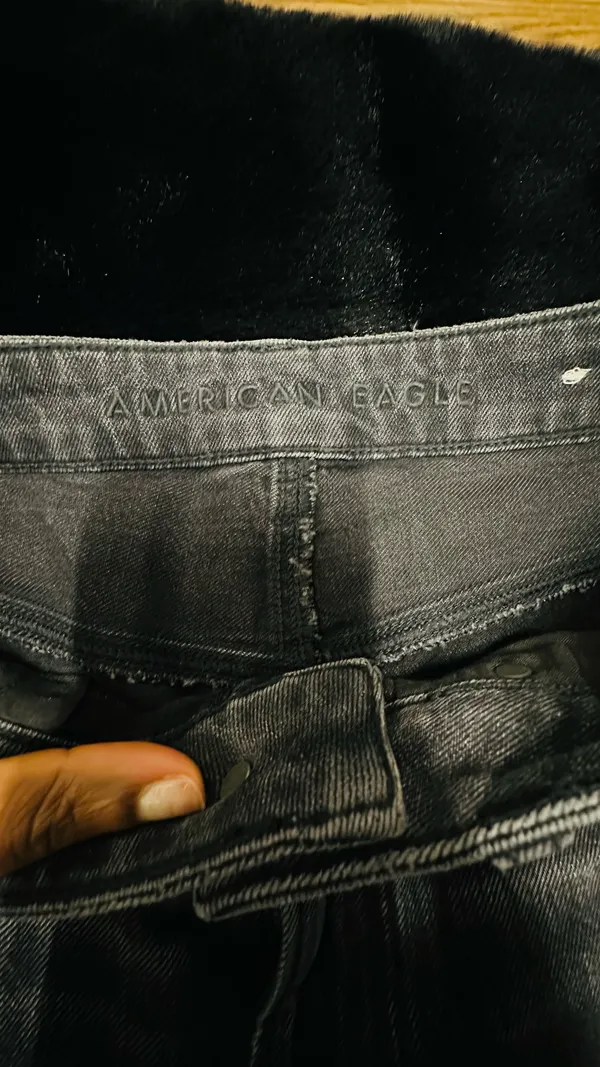 American Eagle Super High Rise Kick Boot Jeans – Washed Black  - Image 7