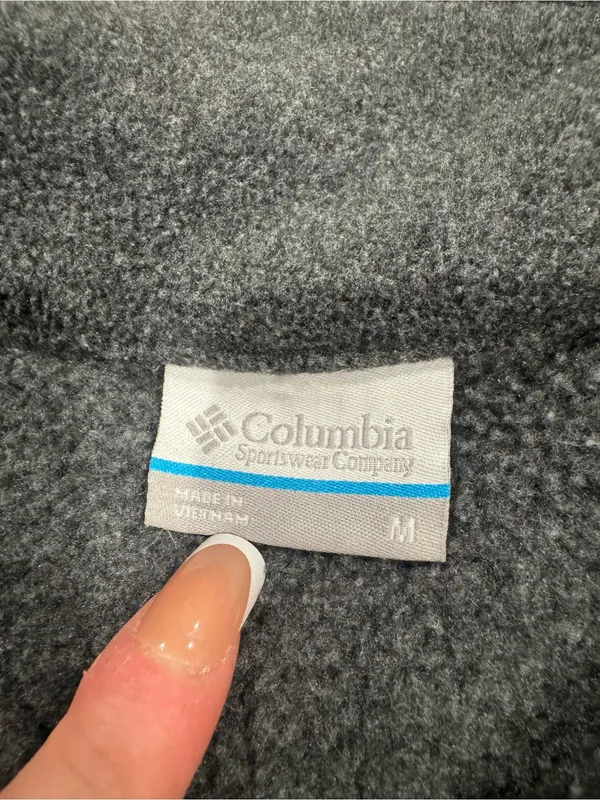 COLUMBIA Casual Outdoorsy Gray Fleece Zip-up Jacket | Size Medium - Image 2