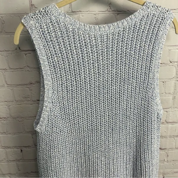 Old Navy New baby blue woven knit sweater vest ladies large preppy academia - Image 3