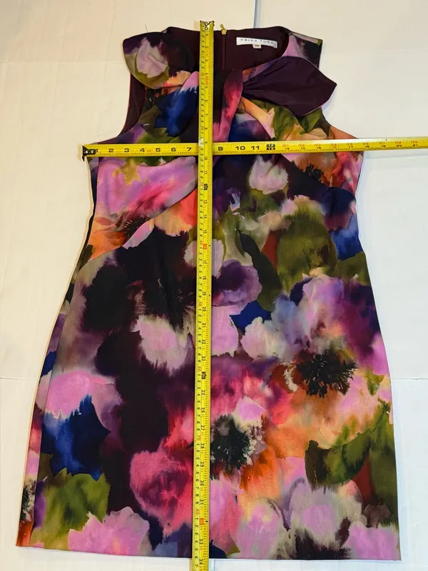 Trina Turk With A Twist Watercolor Floral Dress 10 Cocktail Wedding Guest Party - Image 10