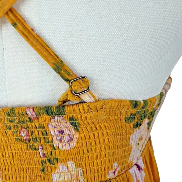 FREE PEOPLE Mirage Convertible Tunic Tank Top Dress Hi Low Yellow Floral Boho - Image 5