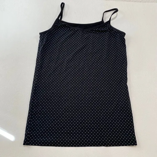 Uniqlo Black White Polka Dot Cami Tank Top Medium Y2K Minimalist - Image 3