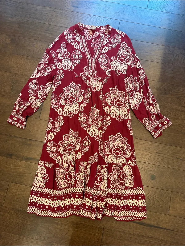 Sézane Boheme Midi Dress in Ornamental Print Size 38 - C11-644 - Image 2