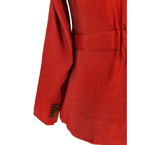Veronica‎ Beard Baltazar Linen Peplum Dickey Jacket In Clay - Image 11