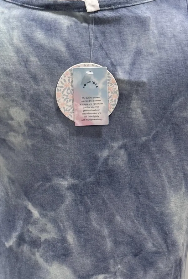 Pink Rose Blue Tie Dye Tank Dress - Image 6