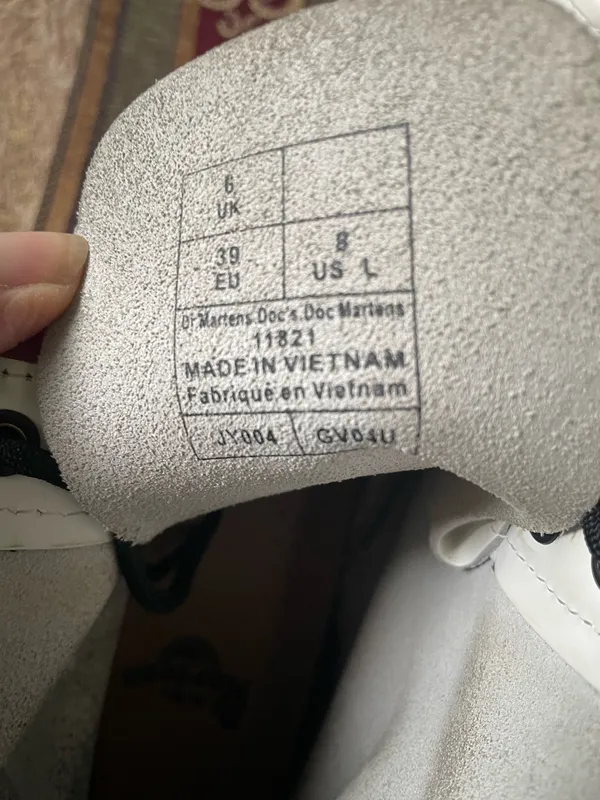 Dr. Martens White Combat Boots with Black Laces  - Image 13