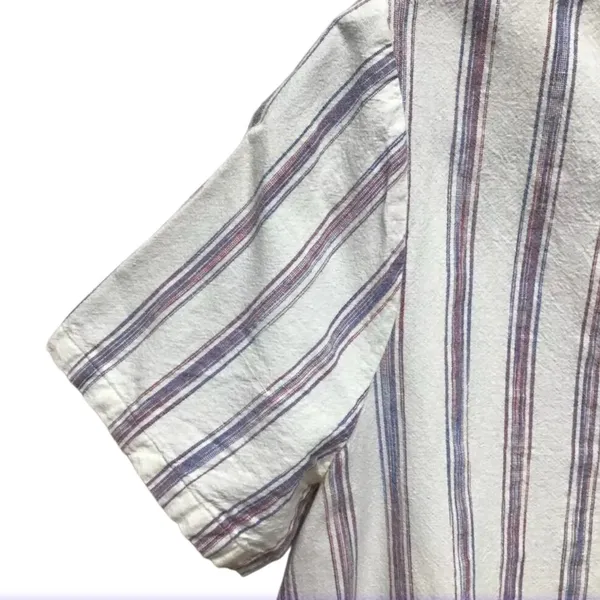 Madewell White and Gray Crop Tie-Front Button Down Shirt - Image 4