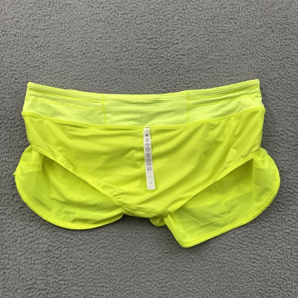 Lululemon Speed Up Shorts Low Rise 2.5" Highlight Yellow Athletic Women's 14 - Image 4