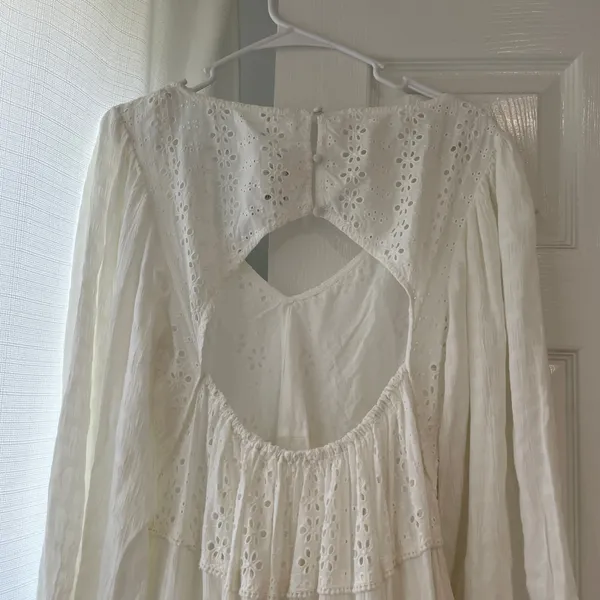 Free People Mockingbird White Eyelet Tiered Maxi Dress - Image 14