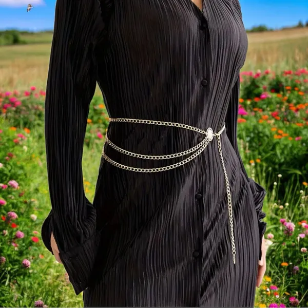 Golden Plated Tassel Belt Chain Elegant‎ Alloy Accessory Versatile Style - Image 4