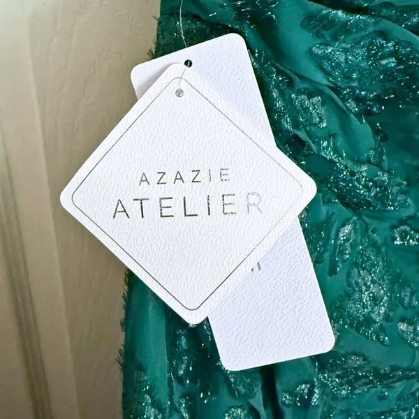 NWT Azazie Georgina Emerald One-Shoulder Maxi Dress Size 10 - Image 5