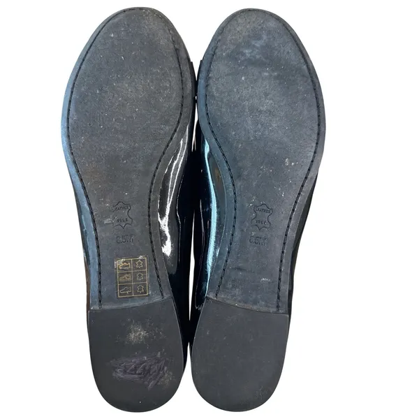Tory Burch Trudy Patent Leather Ballet Flats Black Bow Logo Size 8.5 - Image 8