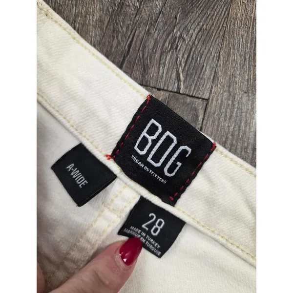 BDG Urban Outfitters A-Wide Cream Ivory Wide Leg Jeans Size 28 - Image 4