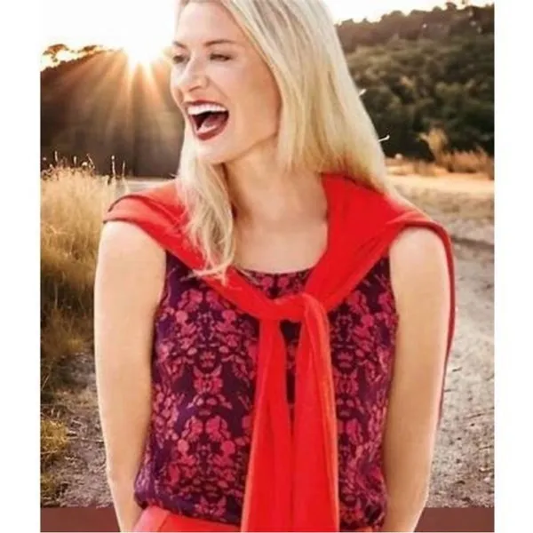 CABI Modern Cameo Magenta Face Figure Patterned Tank Top Size M - Image 12