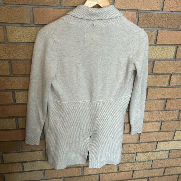 Cynthia Rowley 100% Cashmere Beige Open Front Cardigan Sweater Size Small - Image 4
