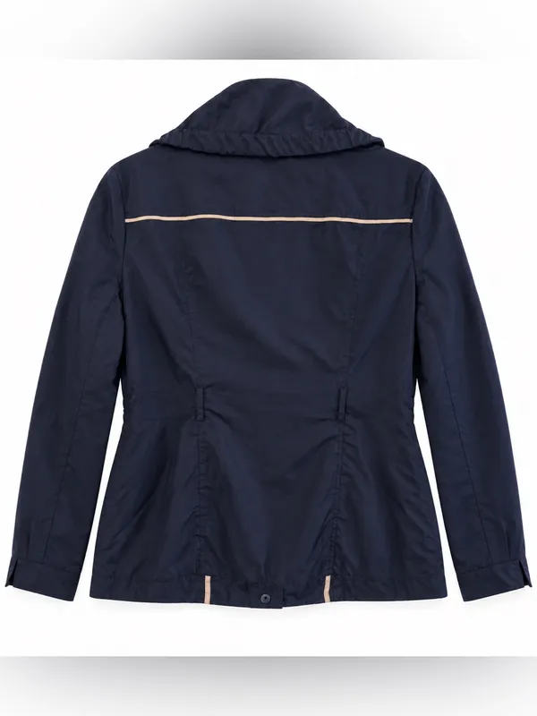 The Limited Womens S Navy Blue Utility Rain Jacket Hooded Lightweight Cargo Coat - Image 4