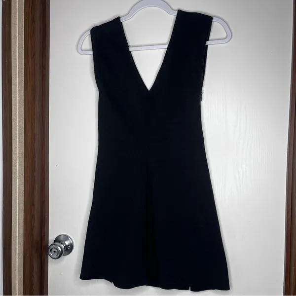 Free People Black V-Neck Mini Dress XS - Image 2