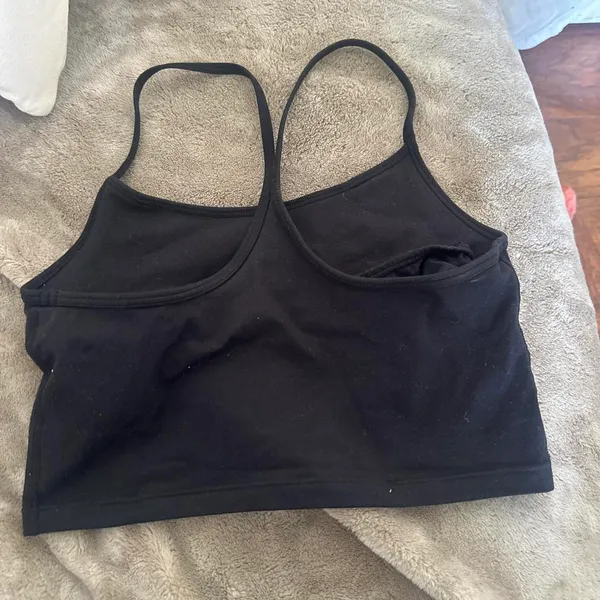 Black aerie offline skinny camisole race back crop top - Image 3