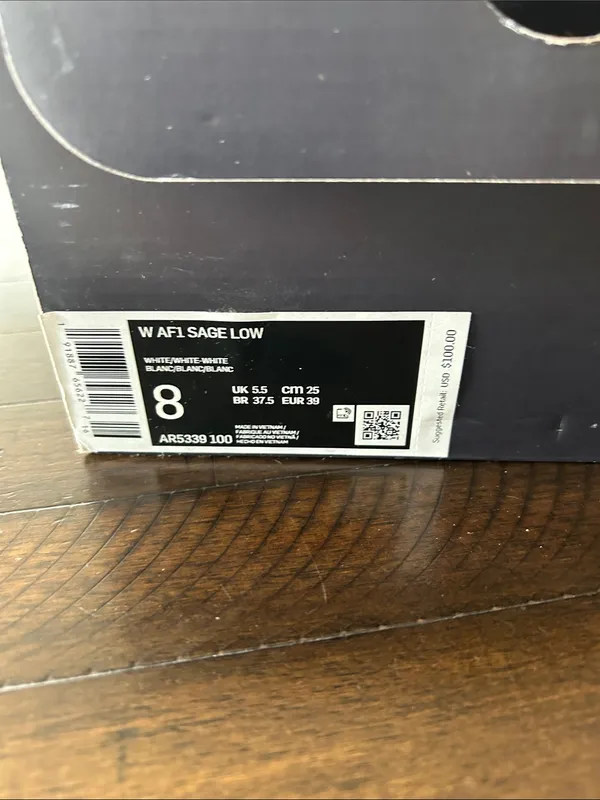 Nike white air force 1 sage low sneakers, White, Size 8, NWt - Image 14