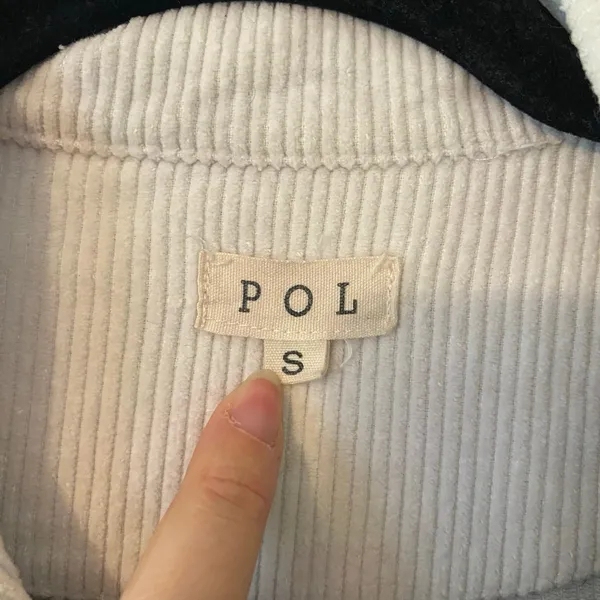 POL Cream Corduroy Shacket Frayed Distressed Oversized Layer Women's size Small - Image 2