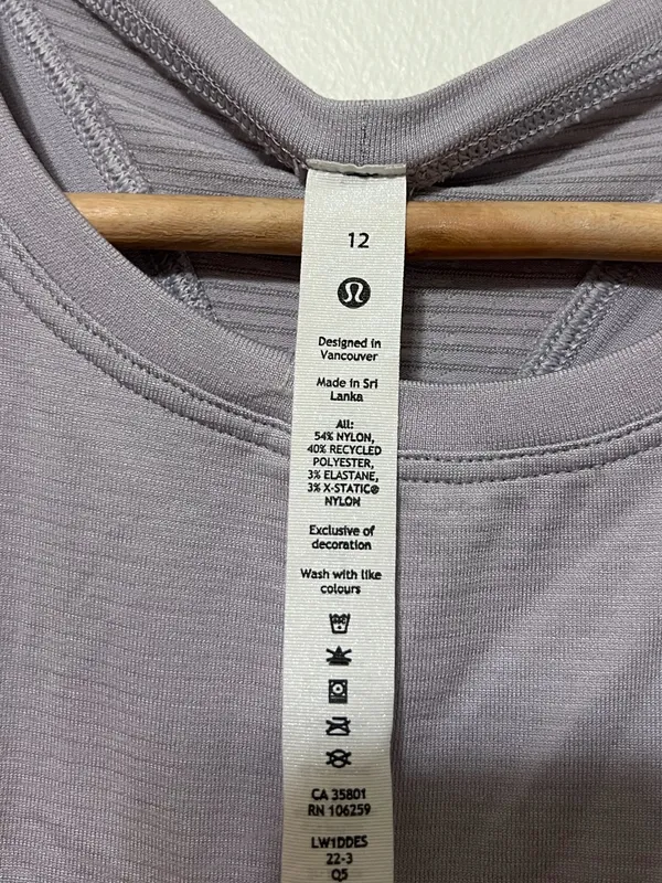Lululemon Swiftly Tank Top Size 12 Purple Waist Length - Image 4