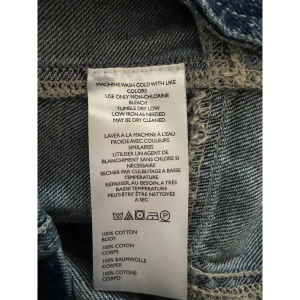 We The Free Denim Jacket XS NWT Structured Military Utility Missing Button - Image 6