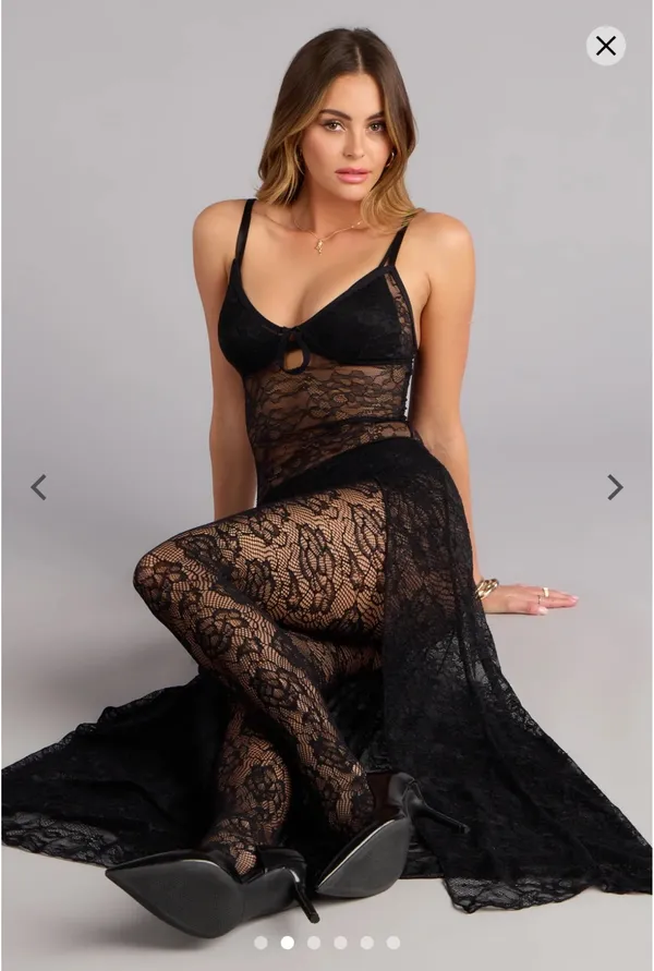 Windsor whispered touch sheer lace maxi dress - Image 4