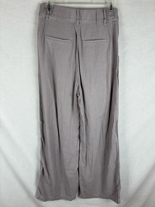 Abercrombie & Fitch Wide Leg Linen Pants Mauve Size M - Image 5