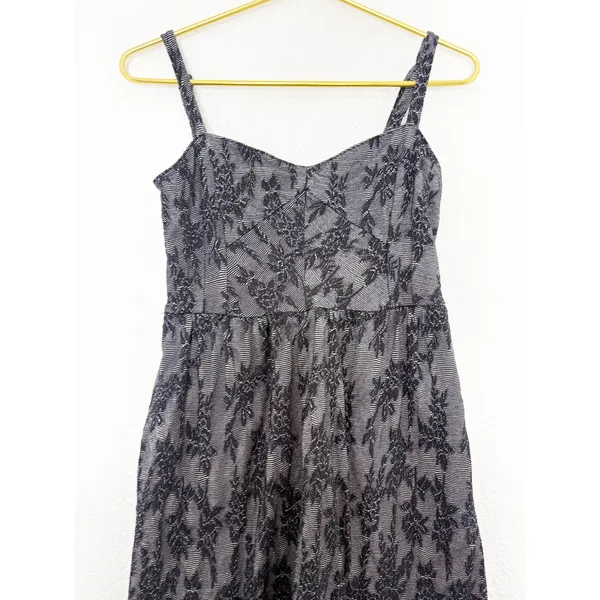 Anthropologie Lilka Ettie Jacquard Chemise Mini Dress Small Black Whimsigoth - Image 9