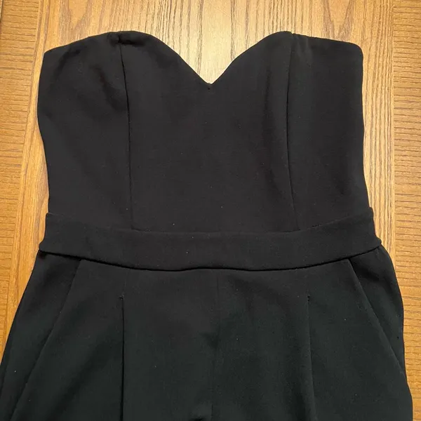 Express Strapless Sweetheart Neck Slant Pockets‎ Stretchy Jumpsuit Black Size 2 - Image 11