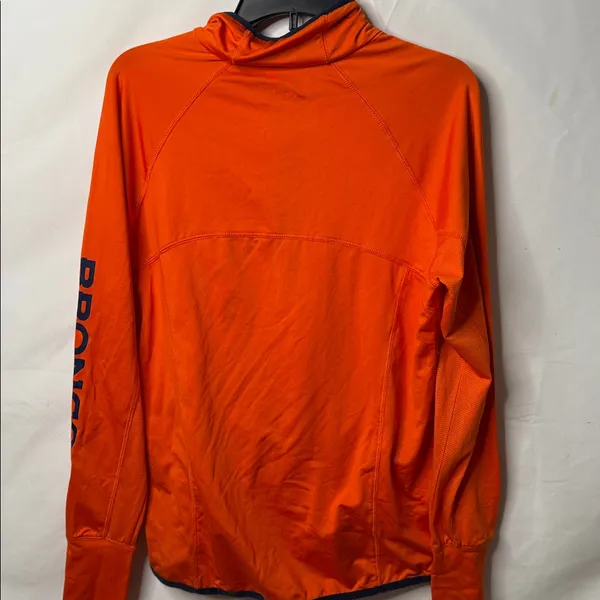 NFL team apparel Broncos orange quarter zip pull over shirt sz Lg - Image 5