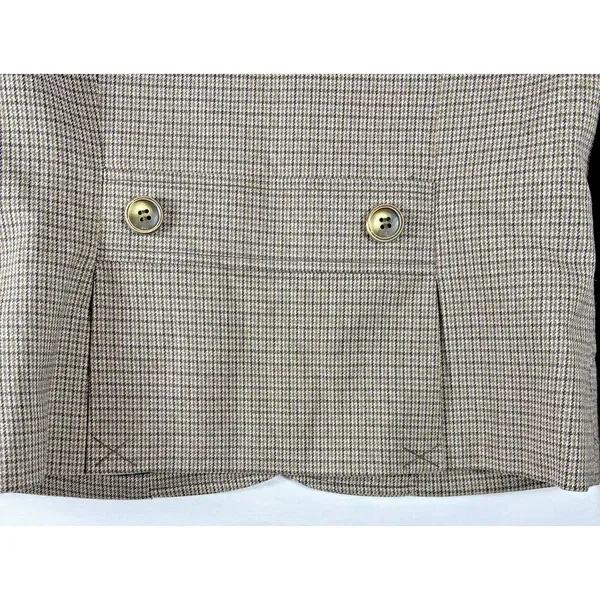 The Limited Women Brown‎ Houndstooth Four Pocket Button Front Blazer Jacket Size M - Image 7