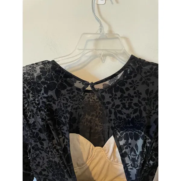 Lulu's Lace Dark Academia Goth Sexy Bodycon Mini Dress Black Size Medium - Image 7
