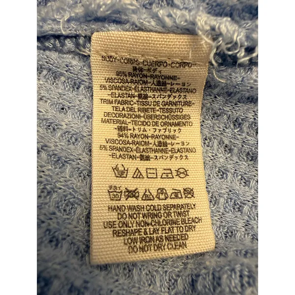 Free People We The Free Laguna Oversized Waffle Knit Thermal Top Women’s L Blue - Image 6