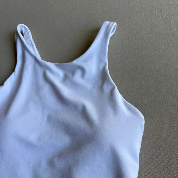 Athleta White Purpose Crop Longline Sports Bra - Image 3