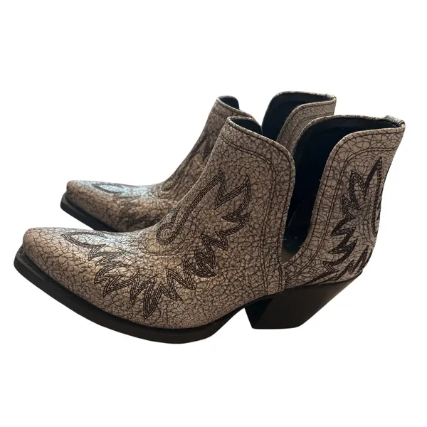 Ariat Dixon Embroidered leather pull-on bootie Blanco Size 5.5 B EUR 36 M - Image 3