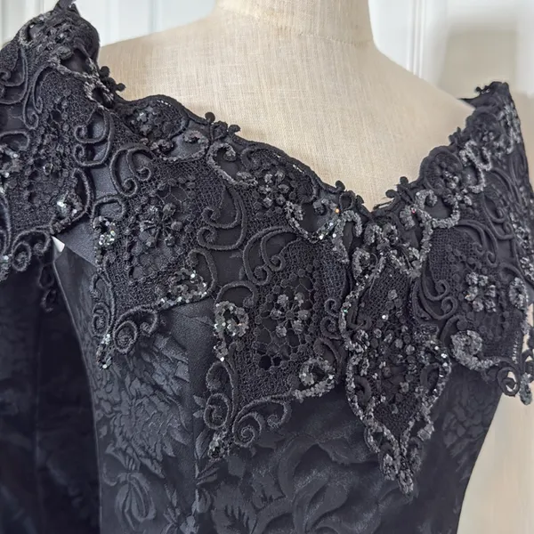 Scott McClintock vintage bedazzled jacquard goth pencil dress - Image 12