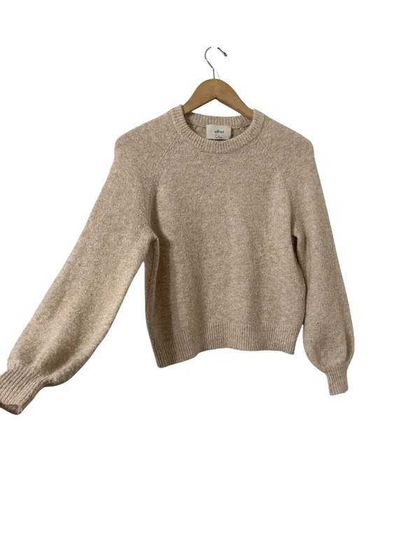 ARITZIA Wilfred SoftSpoke Wool Cashmere Sonder Oatmeal Sweater Pullover Top - Image 6