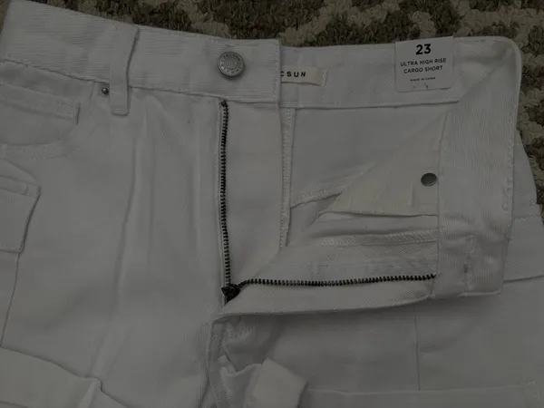 White PacSun ultra high rise cargo short - Image 2