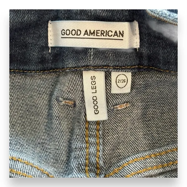 Good‎ American Size 2/26 Good Legs Straight Leg Jeans Blue Mid Rise Stretch - Image 5