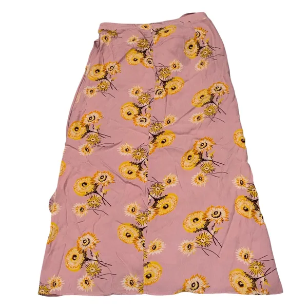 Madewell Pink Wisteria Dove Dutch Dandelion Floral Twiggy Wrap Midi Skirt 12 - Image 5
