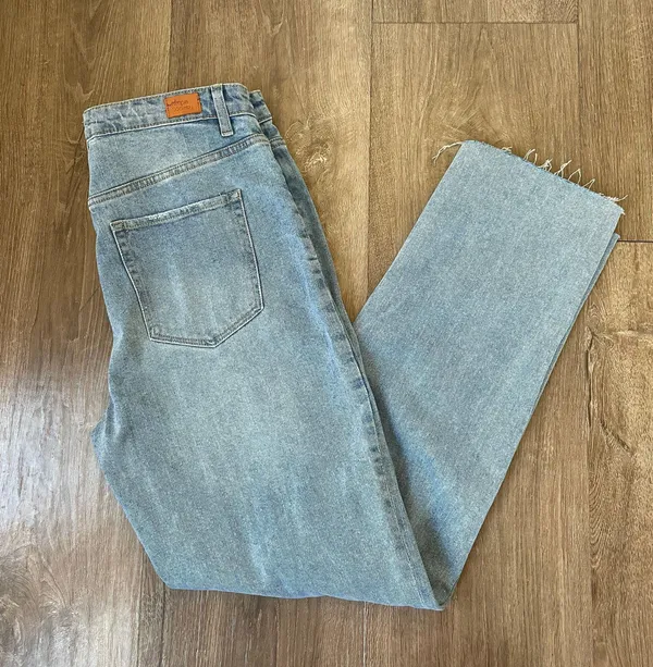 high rise straight leg distressed denim jeans women’s size 13/31 - Image 15