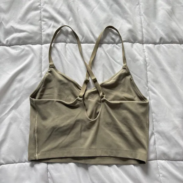Offline by Aerie Real Me Strappy Back Sports Bra Green Womens Small Activewear - Image 4