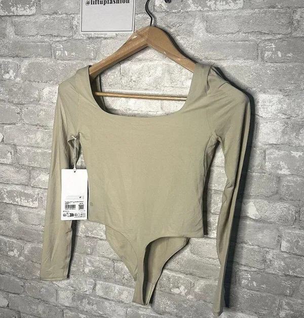 Lululemon Nulu Square Neck Long Sleeve Bodysuit Thong Cut NWT Size Small (MOVT) - Image 8