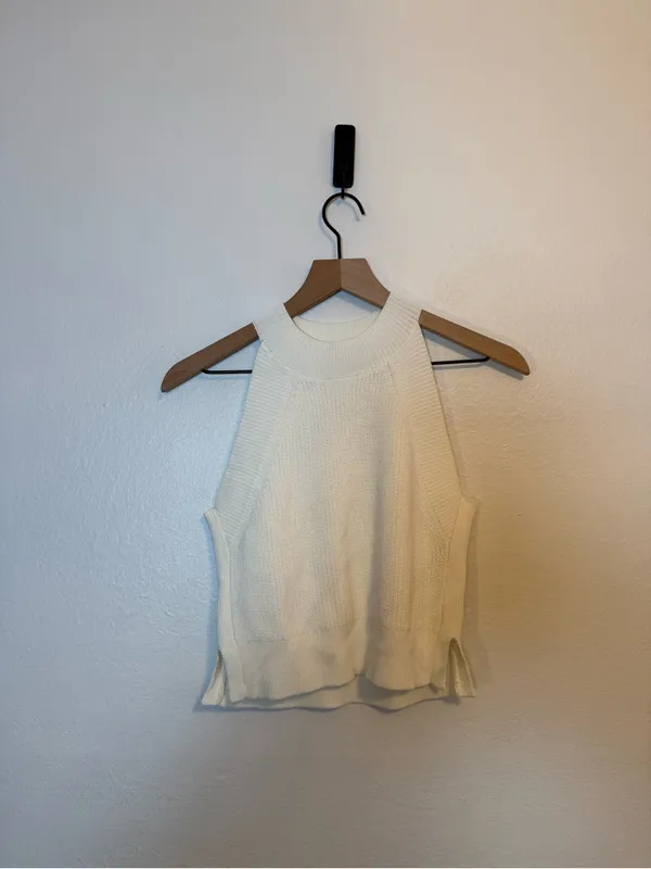 Wilfred Aritzia Crevier Ribbed Knit Halter Tank Top - Image 2